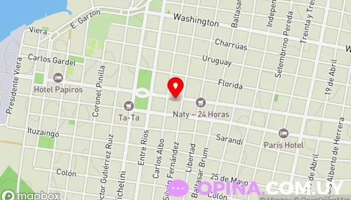 mapa de Bertinat Papeleria Papelería, Taller de encuadernación, Librería infantil, Imprenta comercial, Copistería, Tienda de regalos, Diseñador gráfico, Servicio de impresión de invitaciones, Laboratorio fotográfico en Paysandú