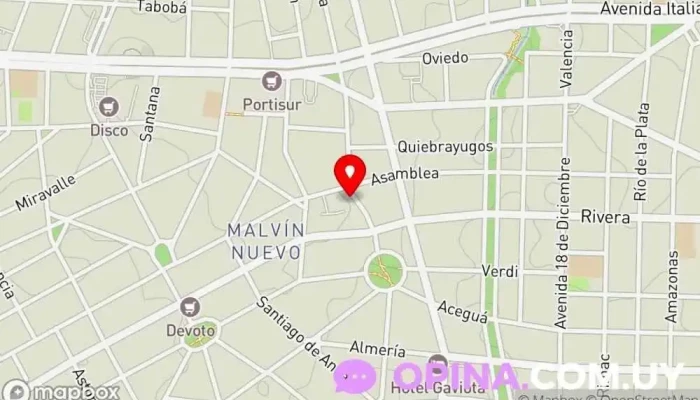 mapa de Bethel Spa Spa, Centro de estética, Academia de estética, Gimnasio, Peluquería en Montevideo