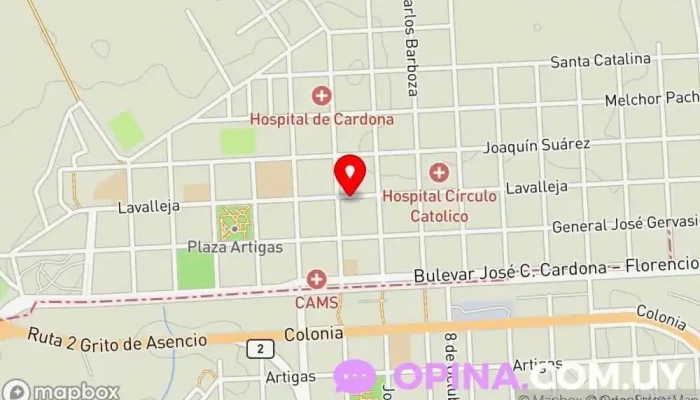 mapa de Biblioteca Juana de Ibarbourou Biblioteca pública en Cardona