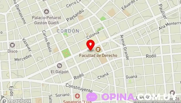 mapa de Biblioteca Nacional de Uruguay Biblioteca nacional, Biblioteca pública en Montevideo