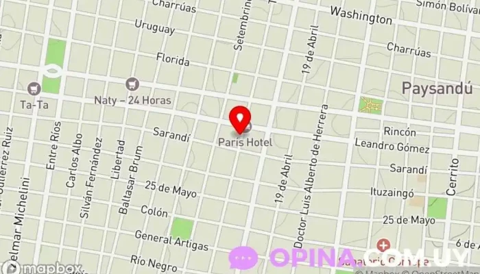 mapa de Biblioteca Pública José Pedro Varela Biblioteca pública en Paysandú