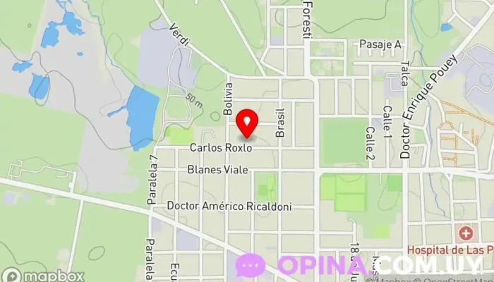 mapa de Blandengues y treinta y tres las piedras canelones Escuela en Las Piedras