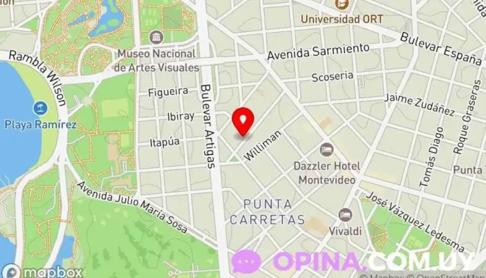 mapa de Bloomsbury English Centre Academia de idiomas, Academia de inglés en Montevideo