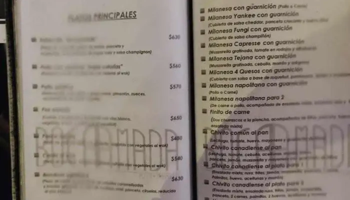 Bocaamada -  Menu - Montevideo