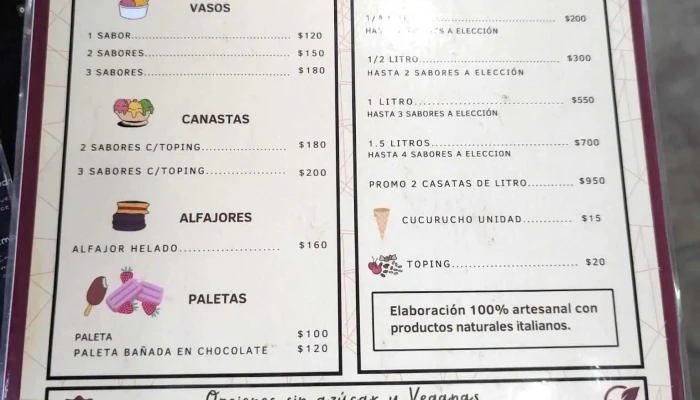 Bocatti Empanadas Cavani Helados Artesanales Menu - Col. del Sacramento