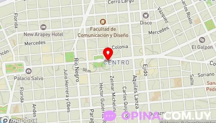 mapa de Bookshop Centro Librería, Tienda de cómics en Montevideo