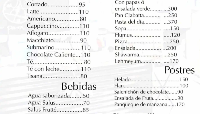 Brujula Cafe Menu - Montevideo
