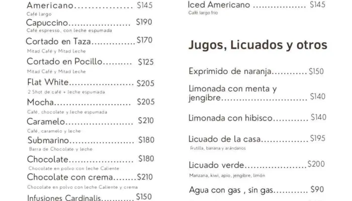 Buena Vibra Cafe Menu - Salinas