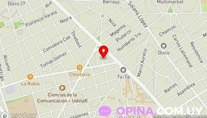 mapa de Bull'sGym Arte marciales mixtas Escuela de boxeo en Montevideo