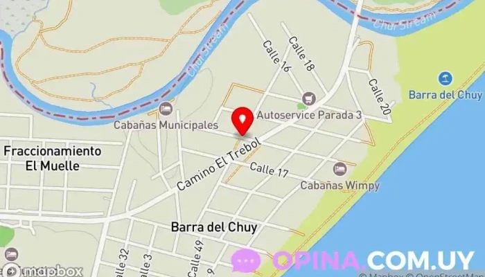 mapa de Cabaña CESAREA  en Barra del Chuy