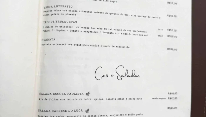 Cafe Artigas Menu - São Paulo