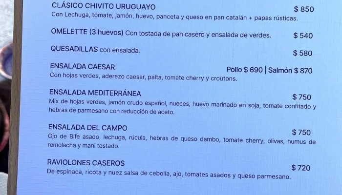 Cafe De La Mansa Zunino -  Menu - Punta del Este