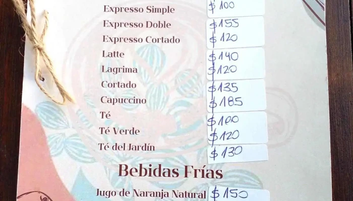 Cafe Del Jardin Menu - Montevideo