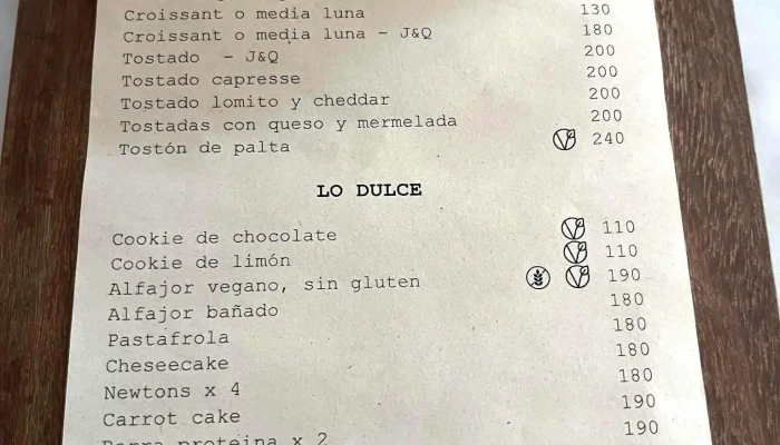 Cafe Golf Menu - Montevideo