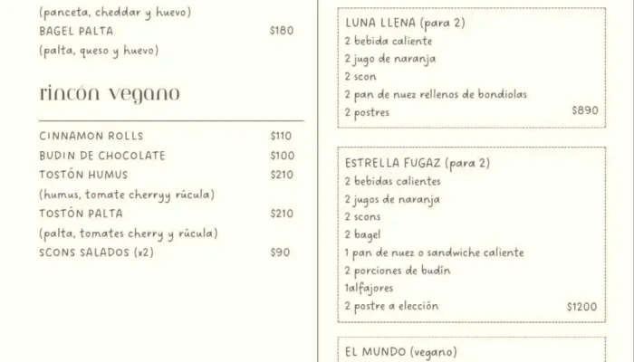 Cafe Mistico Menu - Las Piedras