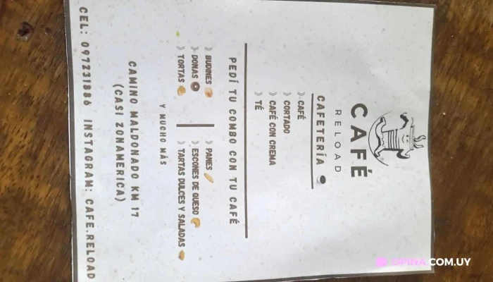 Cafereload Menu - Montevideo