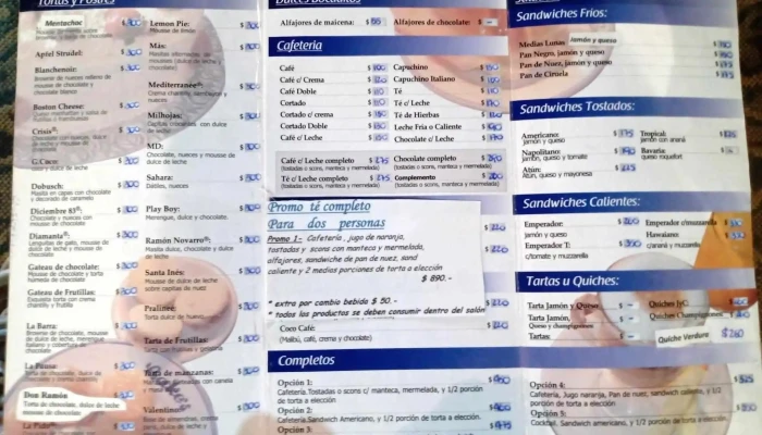 Cafeteria Cakes Menu - Montevideo