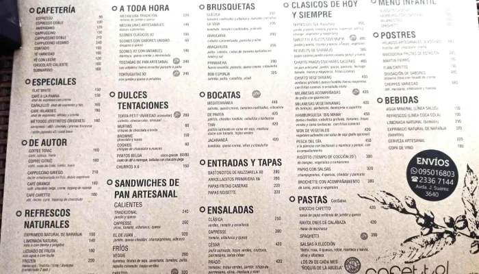 Cafetto Prado -  Menu - Montevideo