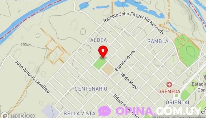 mapa de CAIF Camalote Centro escolar en Artigas