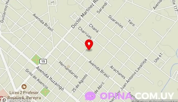 mapa de CAIF KURURÚ Centro de educación preescolar en Rocha