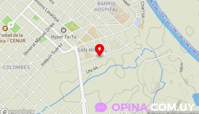 mapa de CAIF Nueve Lunas Centro de educación preescolar en Artigas