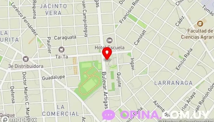 mapa de Canal 5 - Medios Públicos Cadena de televisión en Montevideo