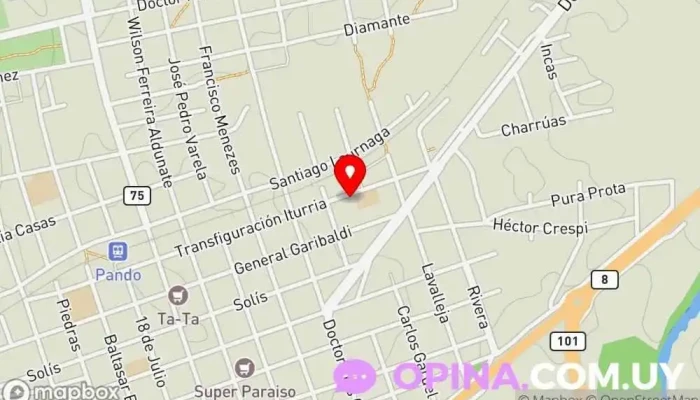 mapa de Capibara Pando Papelería en Pando