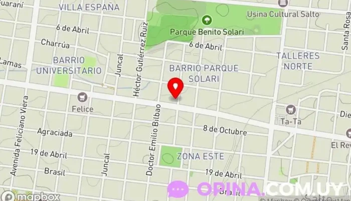 mapa de Capilla y CAIF Nuestra Señora del Rosario Guardería en Salto