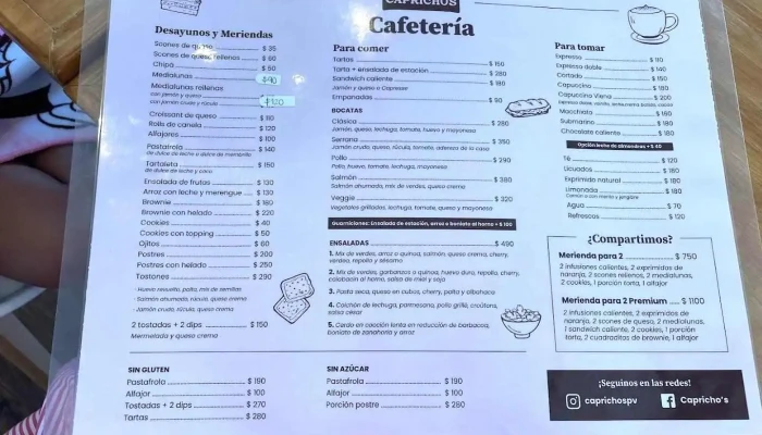 Caprichos Pasteleria Cafe Menu - Piriápolis