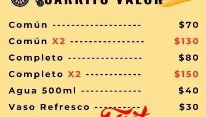 Carrito De Panchos Valor -  Menu - Nuevo Berlín