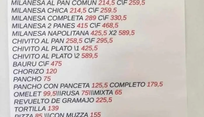 Carrito El Tatin -  Menu - San José de Mayo