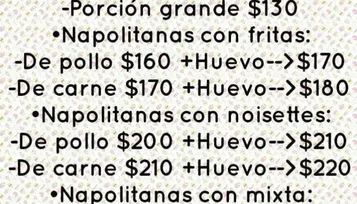 Casa De Comidas La Familia -  Menu - Paso de los Toros