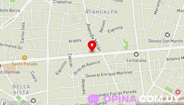 mapa de Casa fuente del Prado Hospital en Montevideo