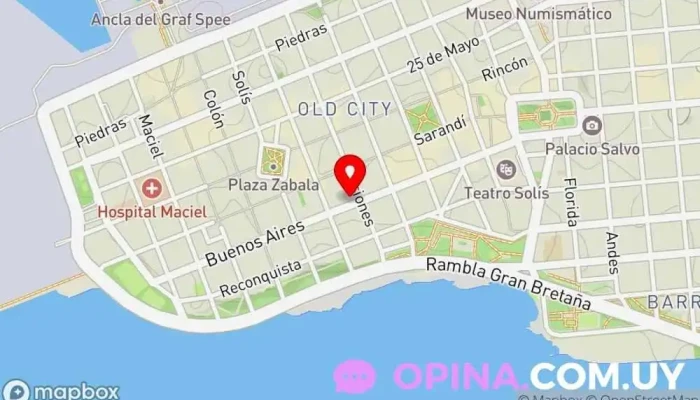 mapa de Casco Antiguo Propiedades Agencia inmobiliaria en Montevideo