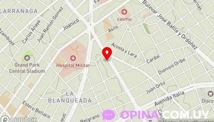 mapa de Casmu 4 Centro médico, Hospital, Hospital privado en Montevideo