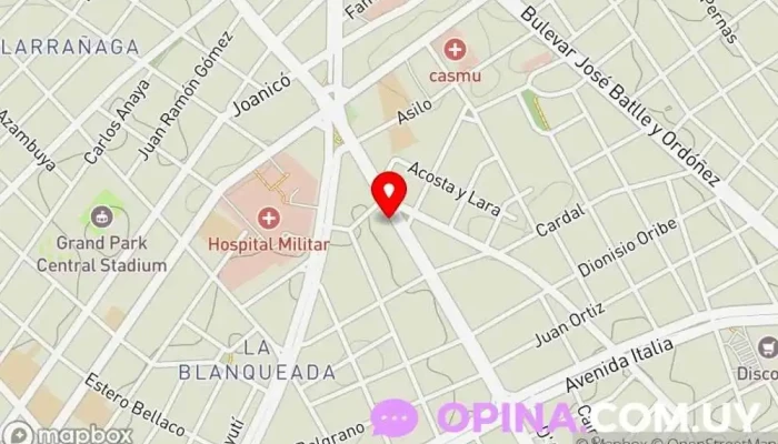 mapa de CASMU | La Blanqueada Centro médico, Médico forense en Montevideo
