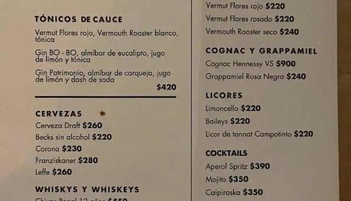 Cauce Restaurante -  Menu - Montevideo