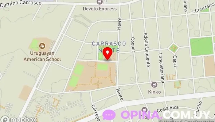 mapa de CEA 183 Nelson Mandela - Carrasco Norte. DGETP - UTU Escuela, Instituto de secundaria, Colegio público, Centro escolar en Montevideo