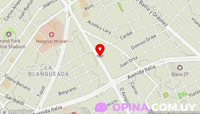 mapa de CE.DEF.CO. Centro de salud y bienestar, Salud y bienestar en Montevideo