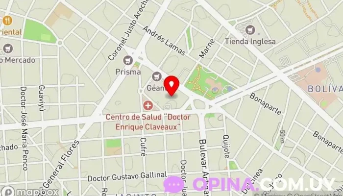 mapa de CEDINE - URUGUAY Clínica especializada en Montevideo