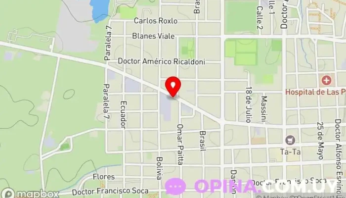 mapa de CEINCA (Centro interdisciplinario de Canelones) Clínica especializada en Las Piedras