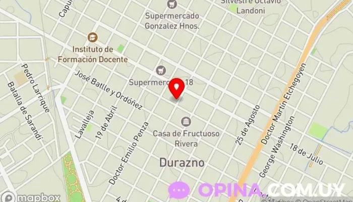 mapa de Centro Agrimensura P&E Agrimensor en Durazno