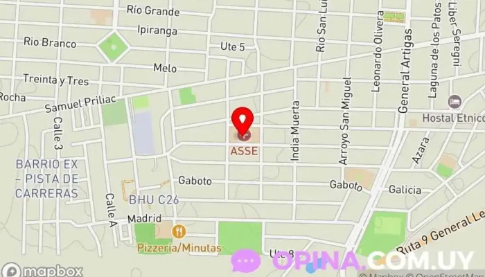 mapa de Centro Auxiliar de Chuy Hospital en Chuy