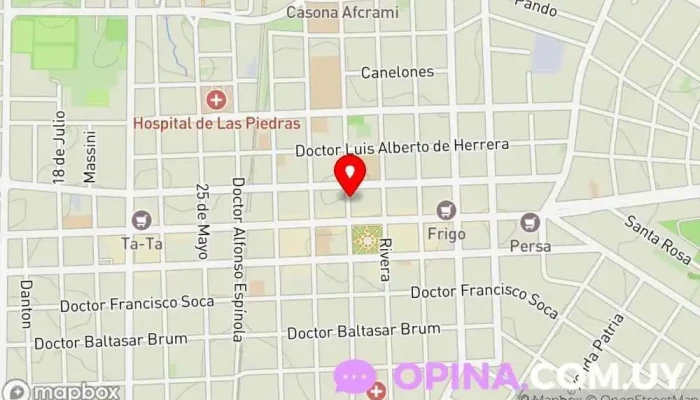 mapa de Centro Auxiliar Mario Pareja Médico en Las Piedras
