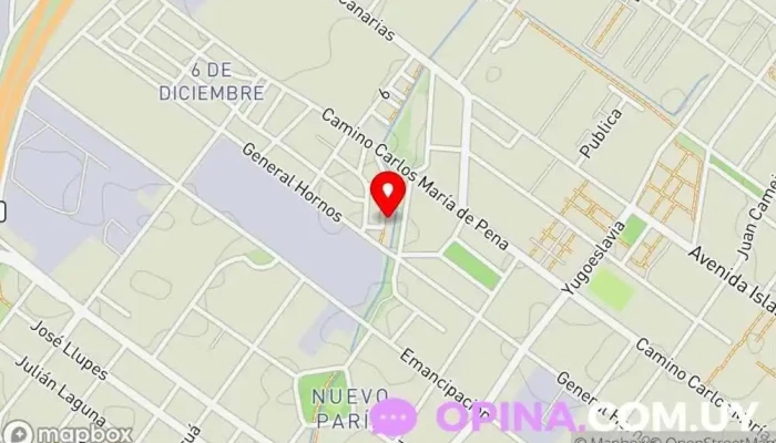 mapa de Centro de Atención a la Infancia y la Familia, CAIF 6 de Diciembre (CDI) Centro de educación preescolar en Montevideo