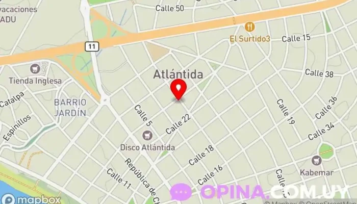 mapa de Centro de Barrio Atlántida Centro educativo en Atlántida