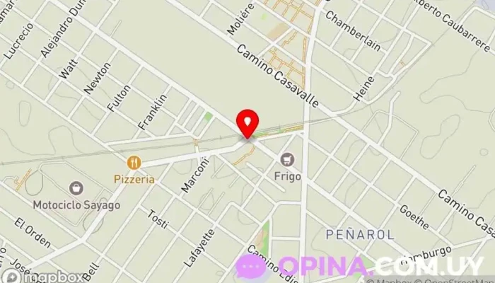 mapa de Centro de Barrio Peñarol Centro comunitario, Organización de servicios sociales en Montevideo