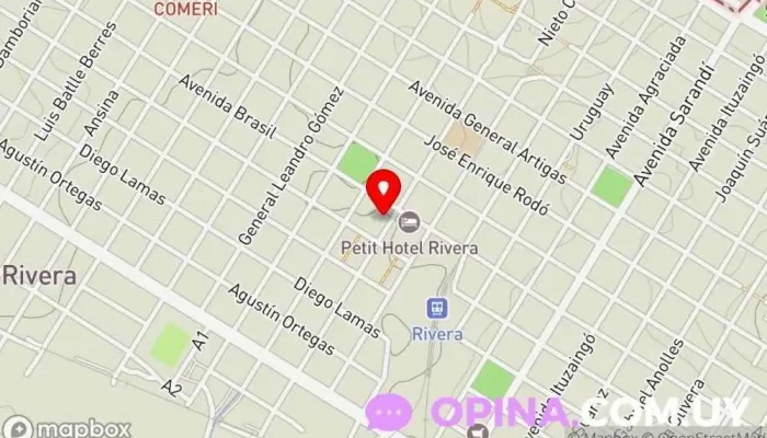 mapa de Centro de Educación Técnico Profesional - UTU Escuela comunitaria en Rivera