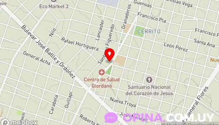 mapa de Centro de Salud Dr. Antonio Giordano Médico en Montevideo