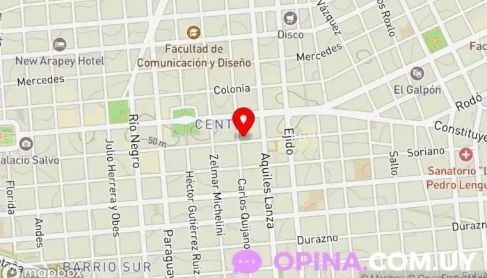 mapa de Centro Diagnostico I.N.R Centro de diagnóstico en Montevideo